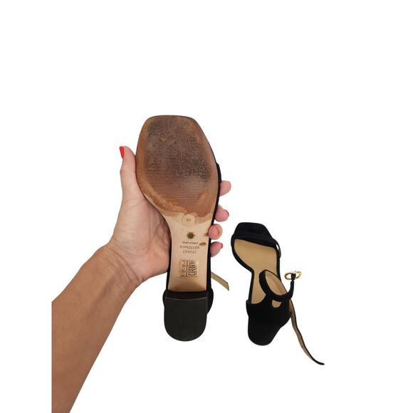 Stuart Weitzman Nudistcurve 35 Block Sandal Black 6B - Picture 5 of 6